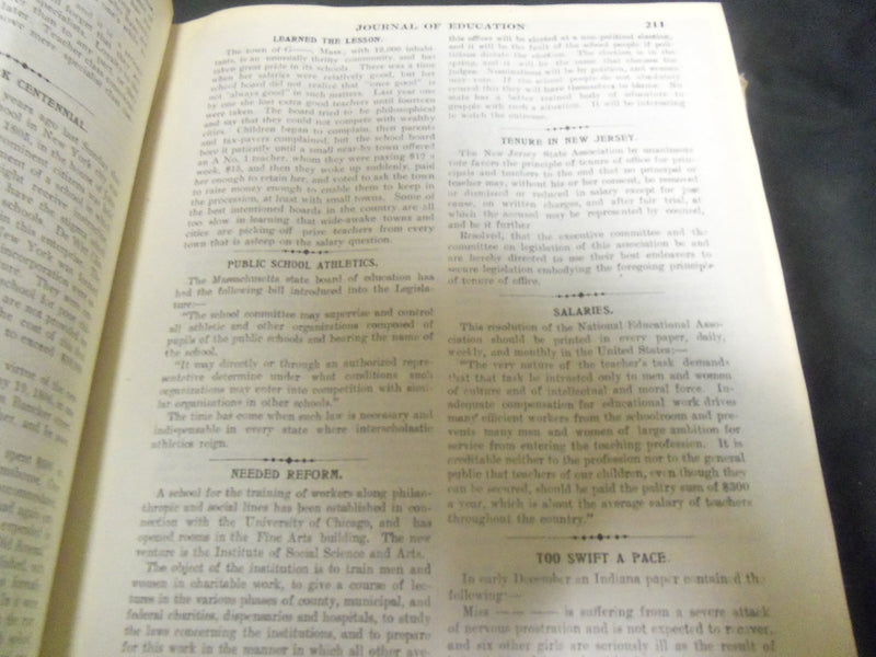 1905 JANUARY-DECEMBER JOURNAL OF EDUCATION BOUND VOLUME - COMPLETE YEAR - R 873