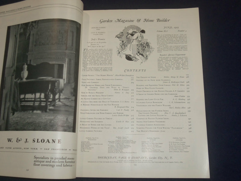 1925 JUNE GARDEN MAGAZINE & HOME BUILDER- AMERICAN HOMES & FURNISHINGS -ST 5347F