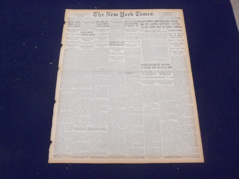 1920 NOVEMBER 12 NEW YORK TIMES - ENGLAND HONORS UNKNOWN SOLDIER - NT 8452