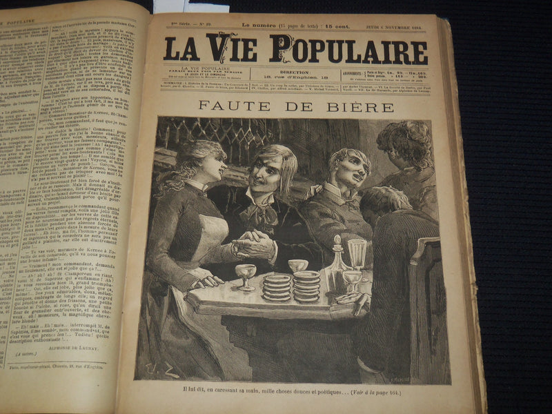 1884 OCTOBER-DECEMBER LA VIE POPULAIRE FRENCH MAGAZINE BOUND VOLUME - KD 7462F