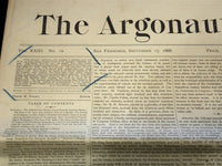 1888 THE ARGONAUT NEWSPAPER LOT OF 2 ISSUES - SAN FRANCISCO - NP 8959