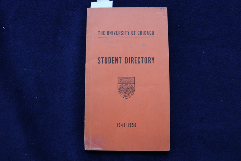 1949-1950 THE UNIVERSITY OF CHICAGO STUDENT DIRECTORY SOFTCOVER BOOK - K 866