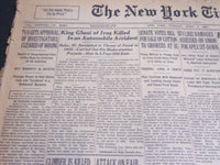 1939 APRIL 4 NEW YORK TIMES - KIND GHAZI OF IRAQ KILLED IN AUTO - NT 6844