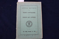 1929 UPTON TOWN OFFICERS ANNUAL REPORT SOFTCOVER BOOK - K 873