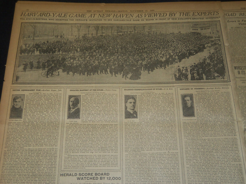 1906 NOVEMBER 25 THE BOSTON HERALD - YALE BEATS HARVARD 6-0 PEARY - BH 126