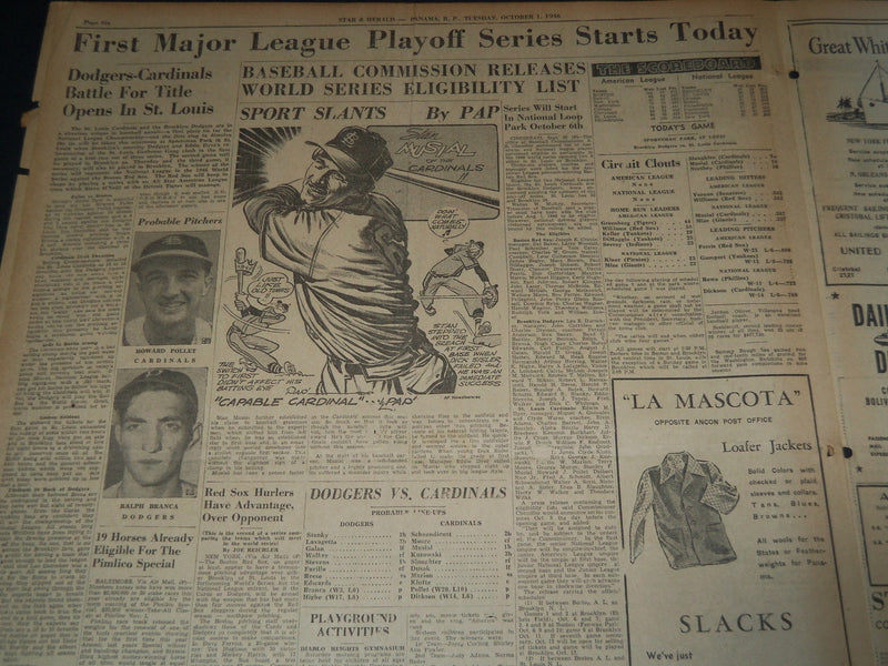 1946 OCT 1 PANAMA STAR & HERALD NEWSPAPER - HITLER'S HENCHMEN TO LEARN - NT 7540