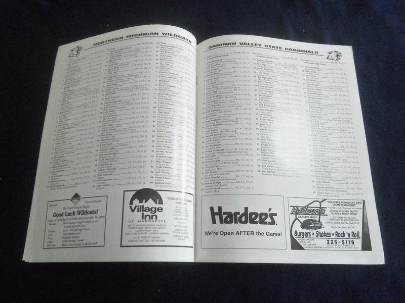 2000 NOV 11 FOOTBALL PROGRAM - NO. MICHIGAN UNIV VS SAGINAW VALLEY ST- SP 1217K