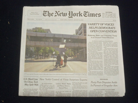 2020 AUGUST 18 NEW YORK TIMES -VARIETY OF VOICES HELPS DEMOCRATS OPEN CONVENTION