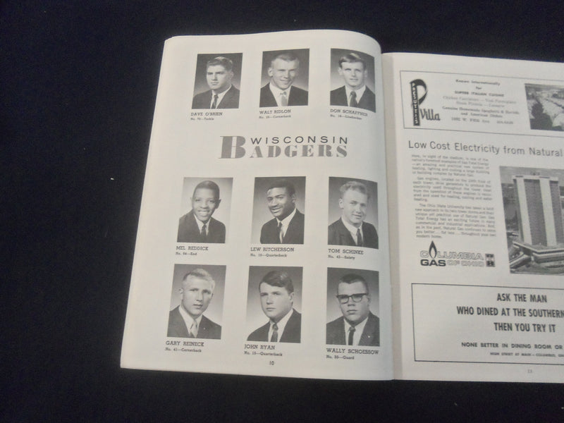 1967 NOV 11 FOOTBALL PROGRAM - OHIO STATE UNIV VS UNIV OF WISCONSIN - SP 9337D