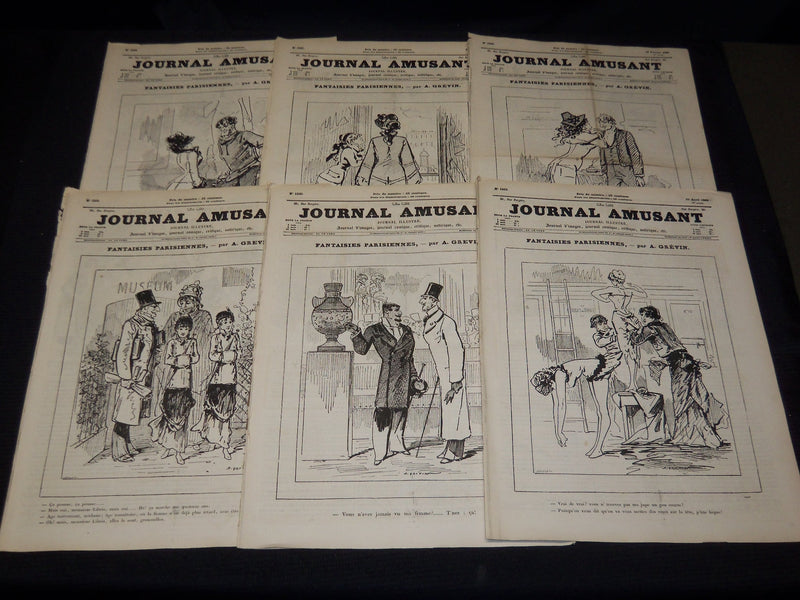 1880 JOURNAL AMUSANT ILLUSTRE FRENCH MAGAZINE LOT OF 30 - FASHION ILLUS- O 3197J