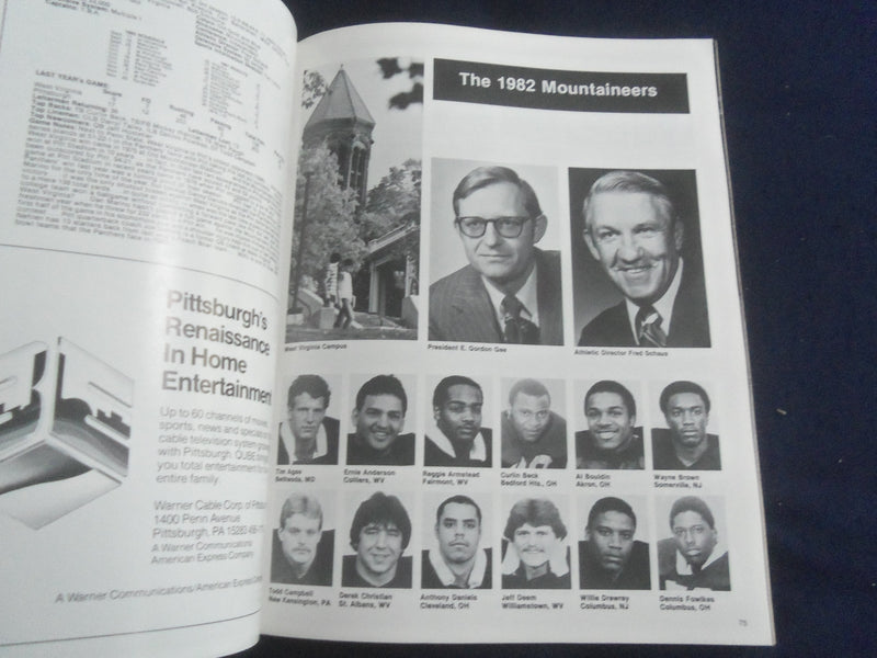 1982 OCT 2 FOOTBALL PROGRAM - UNIV OF PITTSBURGH VS WEST VIRGINIA UNIV- SP 4686P