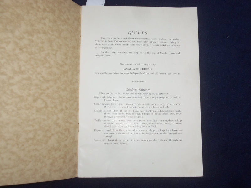 1936 ABIGAIL DIRECTIONS FOR MAKING BEDSPREADS OF OLD QUILT DESIGNS - J 9474