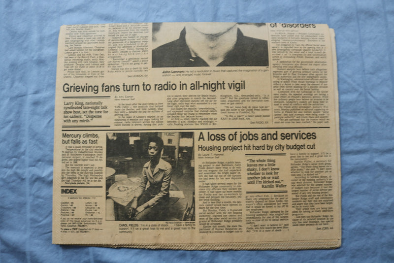 1980 DECEMBER 9 THE NEWS AMERICAN NEWSPAPER - JOHN LENNON VIOLENT DEATH- NP 9209