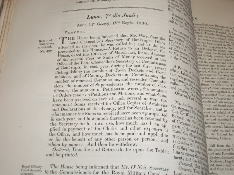 1830 JOURNALS OF THE HOUSE OF COMMONS- KING GEORGE IV & WILLIAM 1ST YR - KD 4J