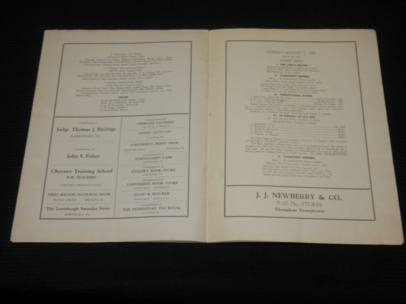 1936 PENNSYLVANIA FOLK FESTIVAL PROGRAM - BUCKNELL UNIVERSITY- J 7014
