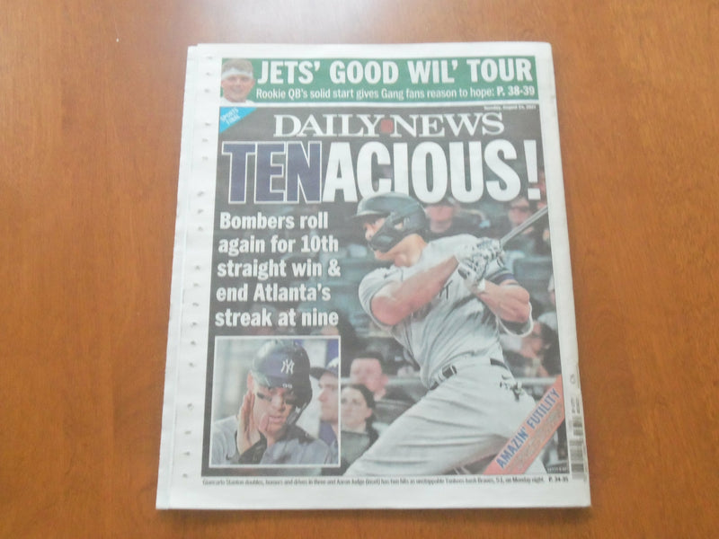 2021 AUGUST 24 NEW YORK DAILY NEWS NEWSPAPER - CUOMO END NY GOVERNOR TONIGHT
