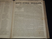 1824-1825 NEW YORK MIRROR AND LADIES GAZETTE BOUND VOLUME NO. 2 - KD 4675L
