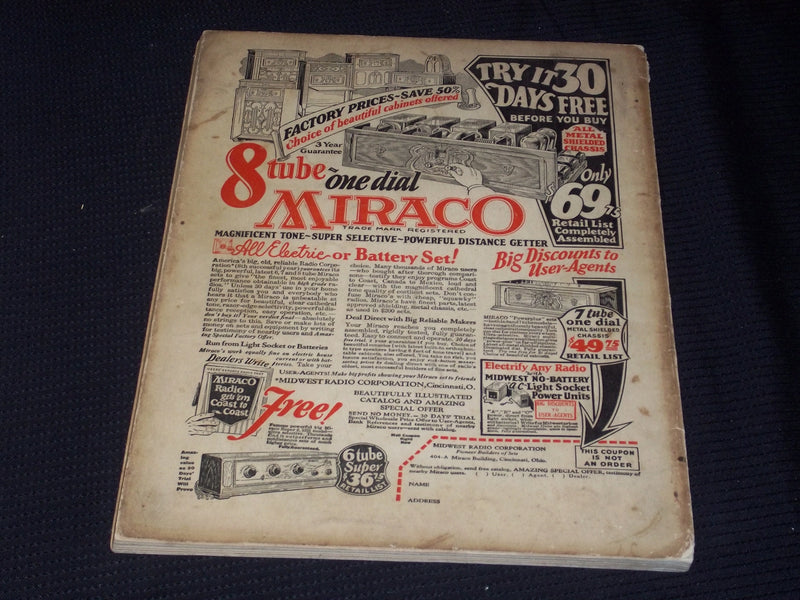 1927 NOVEMBER RADIO NEWS MAGAZINE - GAMBY WJZ FRONT COVER - E 5164