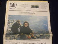 2001 DECEMBER 1 STAR LEDGER NEWSPAPER LOT 13 - GEORGE HARRISON DEAD - NP 1823
