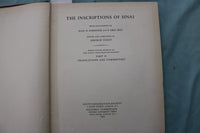 1955 THE INSCRIPTIONS OF SANAI PART II HARDCOVER BOOK - KD 9710