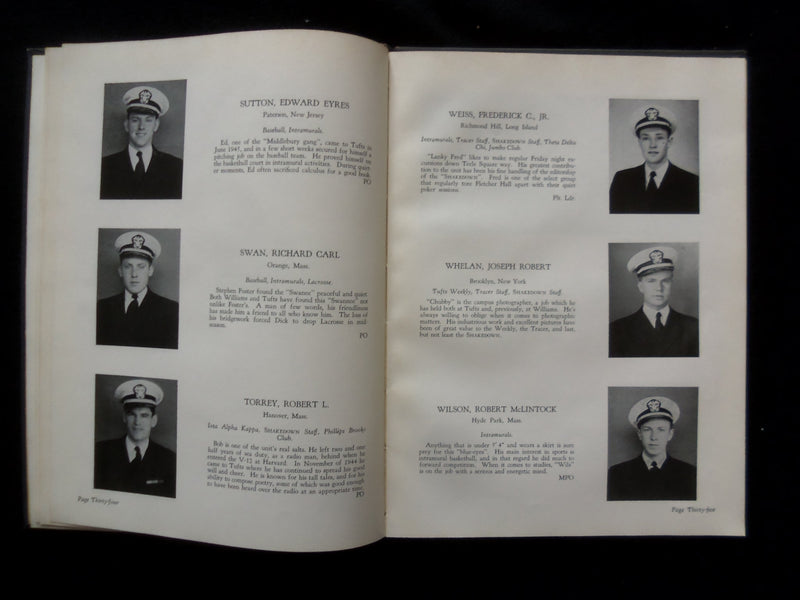 1946 SHAKEDOWN NAVAL RESERVE OFFICERS TUFTS TRAINING CORPS YEARBOOK - YB 3372