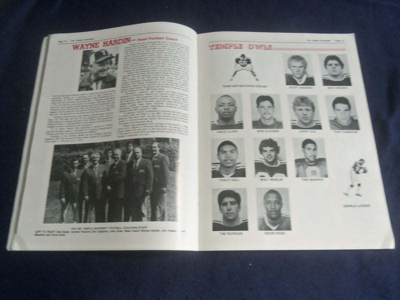 1981 SEP 5 FOOTBALL PROGRAM - TEMPLE UNIV VS COLLEGE WILLIAM & MARY - SP 1218I