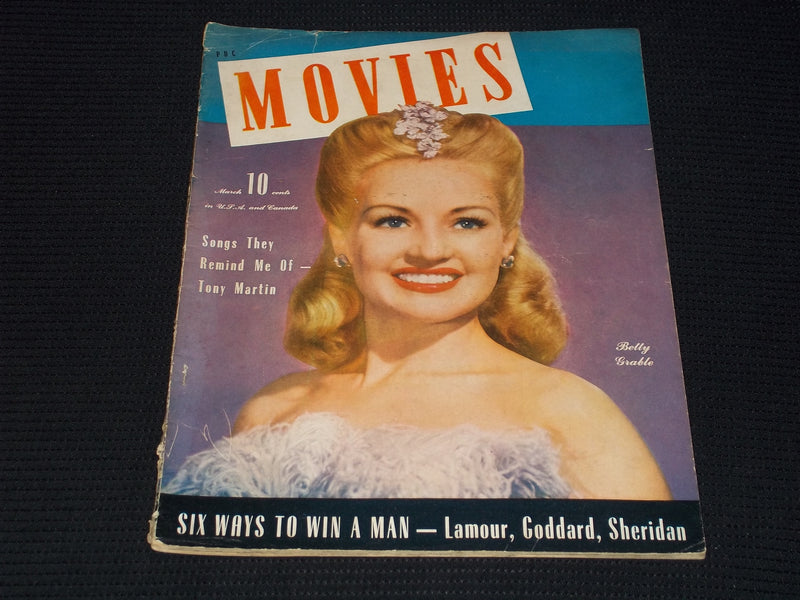1942 MARCH MOVIES MAGAZINE - BETTY GRABLE FRONT COVER - E 14157