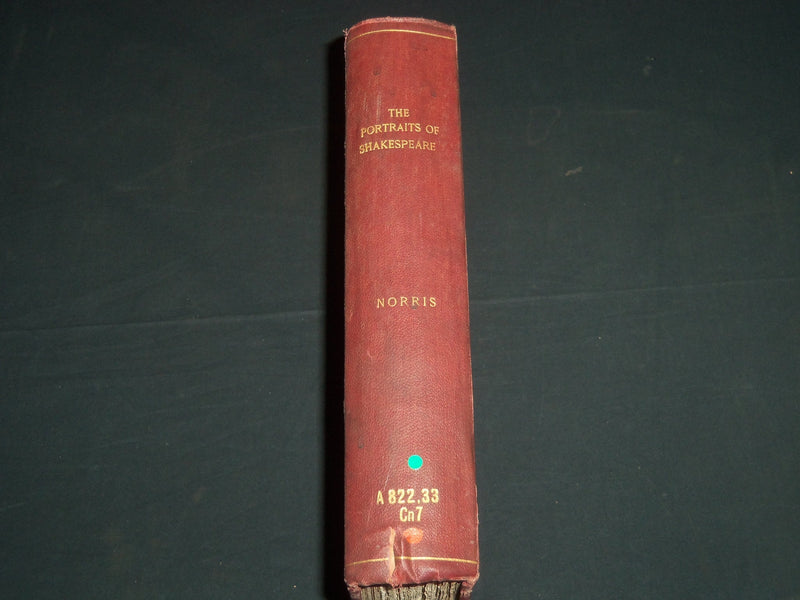 1885 THE PORTRAITS OF SHAKESPEARE VOLUME BY J. PARKER NORRIS - NICE PLATES- Z 70