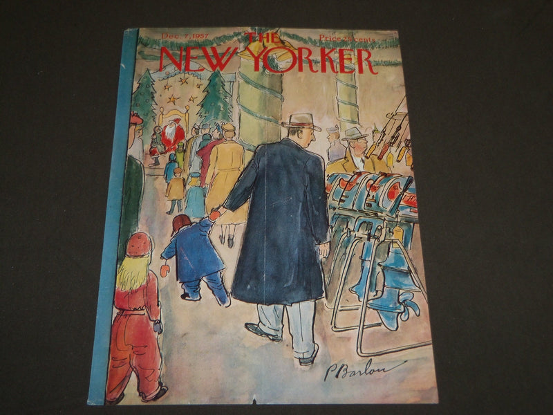 1957 DECEMBER 7 NEW YORKER MAGAZINE FRONT COVER ONLY - GREAT ART FOR FRAMING