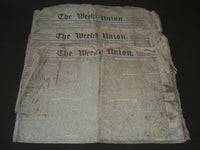 1851 THE WEEKLY UNION NEWSPAPER LOT OF 3 - CITY OF WASHINGTON - NP 2636