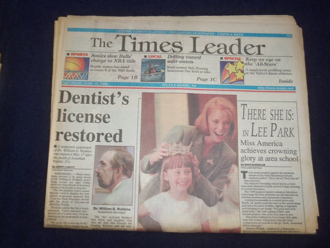 1996 JUNE 15 WILKES-BARRE TIMES LEADER-WILLIAM WATKINS LICENSE RESTORED- NP 8159