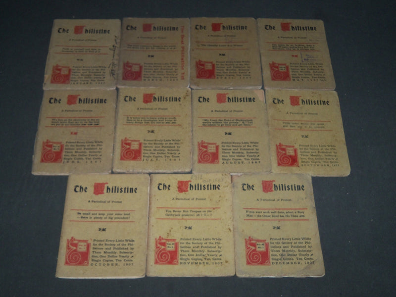 1907 THE PHILISTINE MAGAZINE LOT OF 11 ISSUES - BY ELBERT HUBBARD - WR 709C