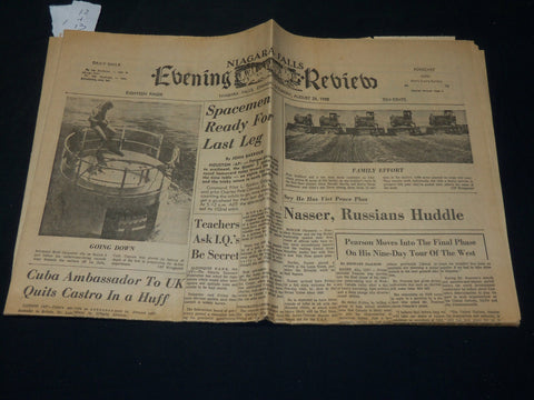 1965 AUGUST 28 NIAGARA FALLS EVENING REVIEW NEWSPAPER - CANADA - NP 4945