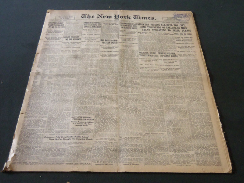 1921 NOVEMBER 4 NEW YORK TIMES - DUMP THOUSANDS OF GALLONS OF MILK - NT 6149