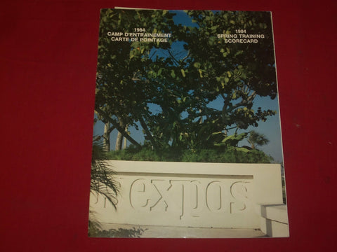 1984 MONTREAL EXPOS SPRING TRAINING YEARBOOK AND SCORECARD - J 4254