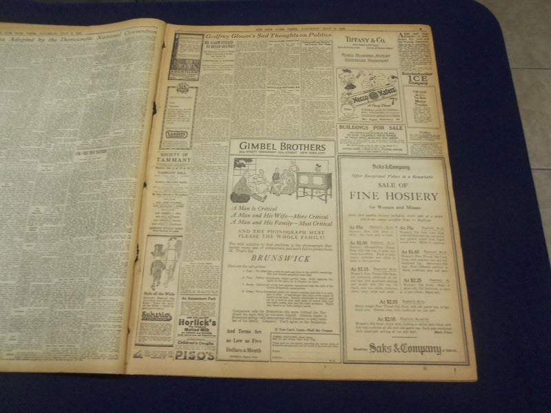1920 JULY 3 NEW YORK TIMES - M'ADOO LEADS, 289 VOTES ON SECOND BALLOT - NT 9319