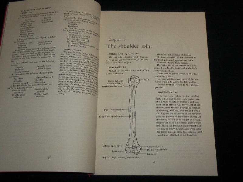 1961 KRANZ MANUAL OF KINESIOLOGY BOOK BY CLEM W. THOMPSON - 4TH EDITION - J 6839