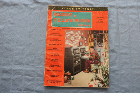 1955 DECEMBER RADIO & TELEVISION NEWS MAGAZINE - COLOR TV TODAY COVER - ST 1005R