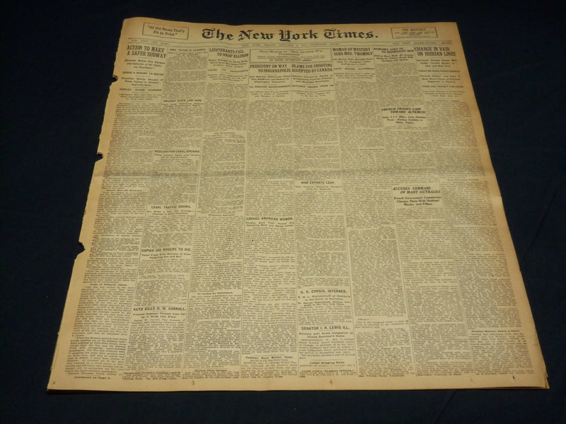 1915 JANUARY 8 NEW YORK TIMES - ACTION TO MAKE A SAFER SUBWAY - NT 7818