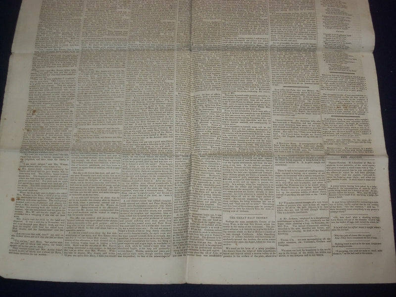1849 JANUARY 6 MASSACHUSETTS PLOUGHMAN NEWSPAPER - QUINCY ADAMS - GOLD - NP 5159