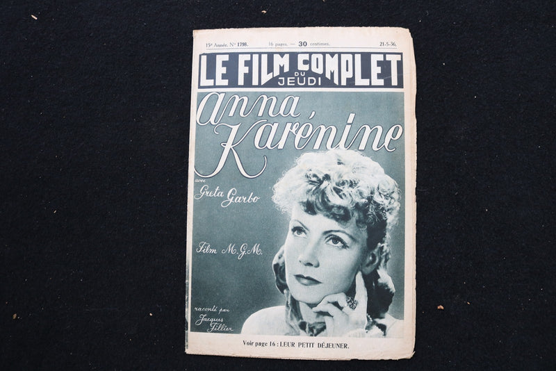 1936 MAY 21 LE FILM COMPLET MAGAZINE - GRETA GARBO COVER - E 25365