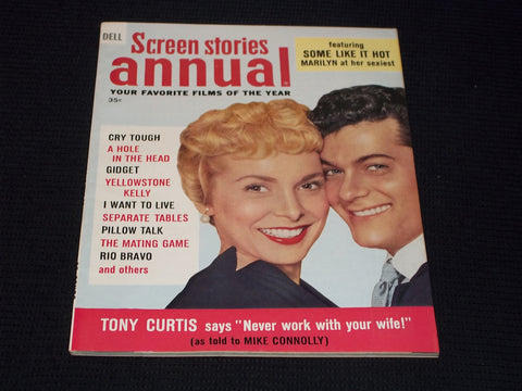 1960 ANNUAL SCREEN STORIES MAGAZINE - TONY CURTIS JANET LEIGH COVER - E 14096