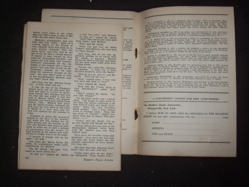 1924 OCTOBER THE READER'S DIGEST SOFTCOVER BOOK - NUMBER 30 - J 9909