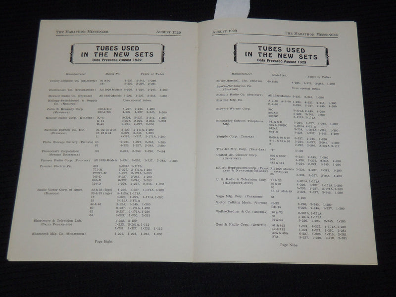 1929 AUGUST THE MARATHON MESSENGER MAGAZINE - NEWARK NEW JERSEY - J 9872