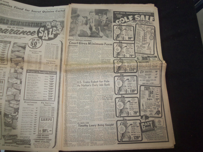 1969 JULY 25 DENVER POST NEWSPAPER -MOON 3 IN TOP SHAPE-KENNEDY GUILTY - NP 8056