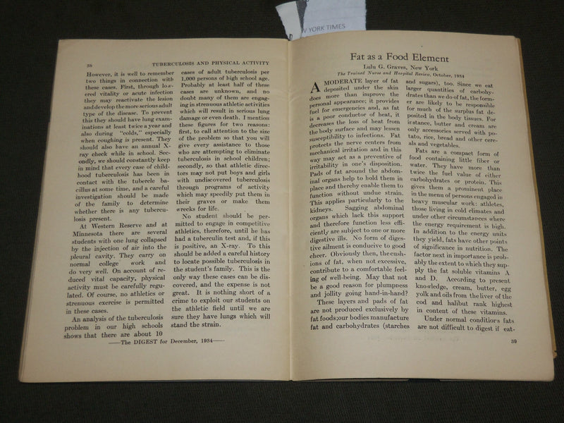1934 DECEMBER PHYSICAL EDUCATION DIGEST MAGAZINE - HEALTH & RECREATION - J 6137
