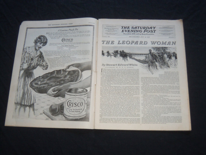 1916 JULY 29 THE SATURDAY EVENING POST MAGAZINE - ILLUSTRATED COVER - SP 738