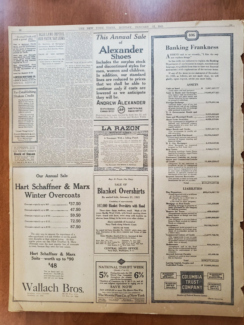 1921 JANUARY 17 NEW YORK TIMES - COMMISSIONER ENRIGHT TO QUIT TODAY - NT 8096