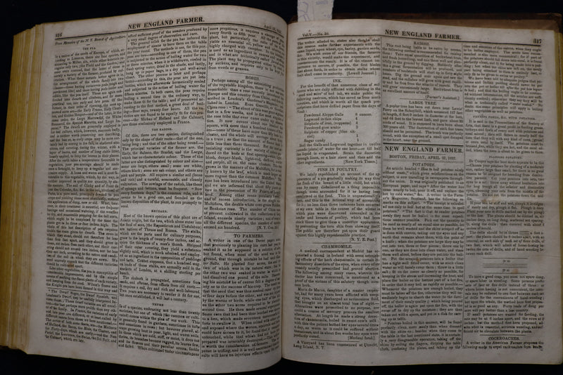 1826-1827 NEW ENGLAND FARMER BOUND VOLUME #5 - KD 9535
