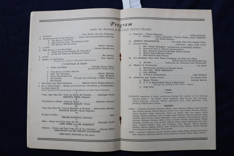 1949 SEP 17 NEW ENGLAND BENEFIT FOR SISTERS OBLATE - BOSTON GARDEN - K 825